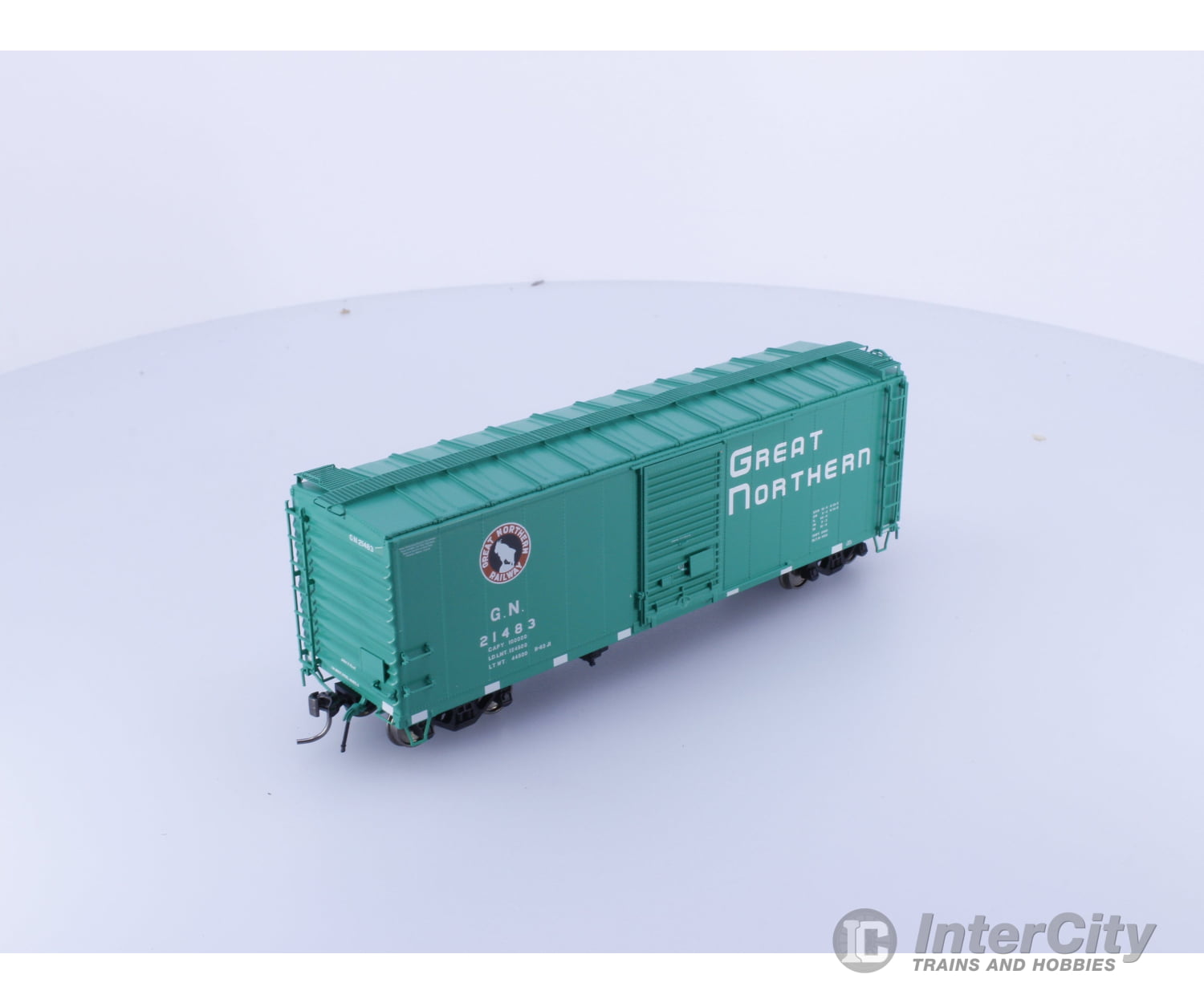 Rapido 155003A HO 40’ Box Car With Early IDNE Glacier Green Great Northern (GN) 21483 Freight Cars
