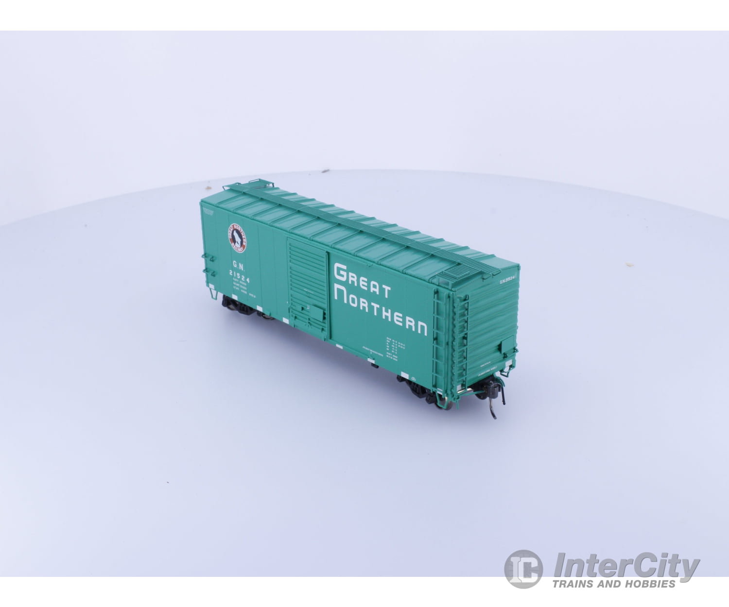 Rapido 155003A HO 40’ Box Car With Early IDNE Glacier Green Great Northern (GN) 21524 Freight Cars
