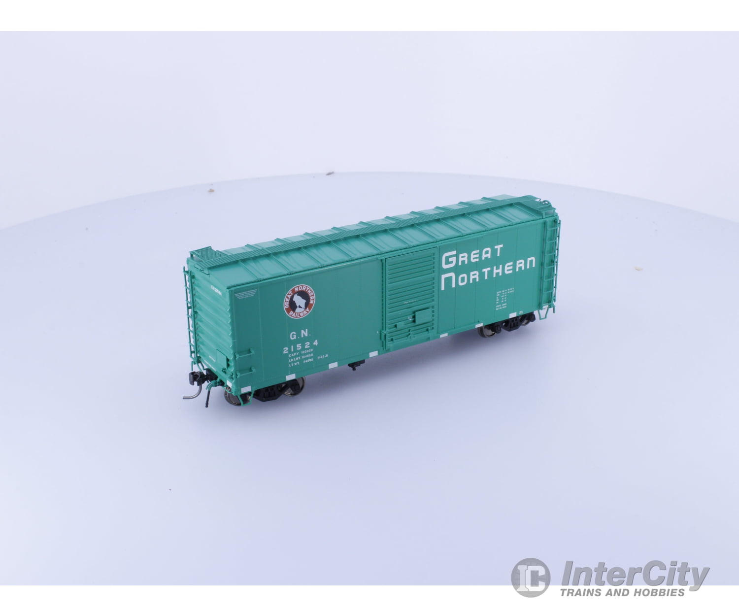 Rapido 155003A HO 40’ Box Car With Early IDNE Glacier Green Great Northern (GN) 21524 Freight Cars