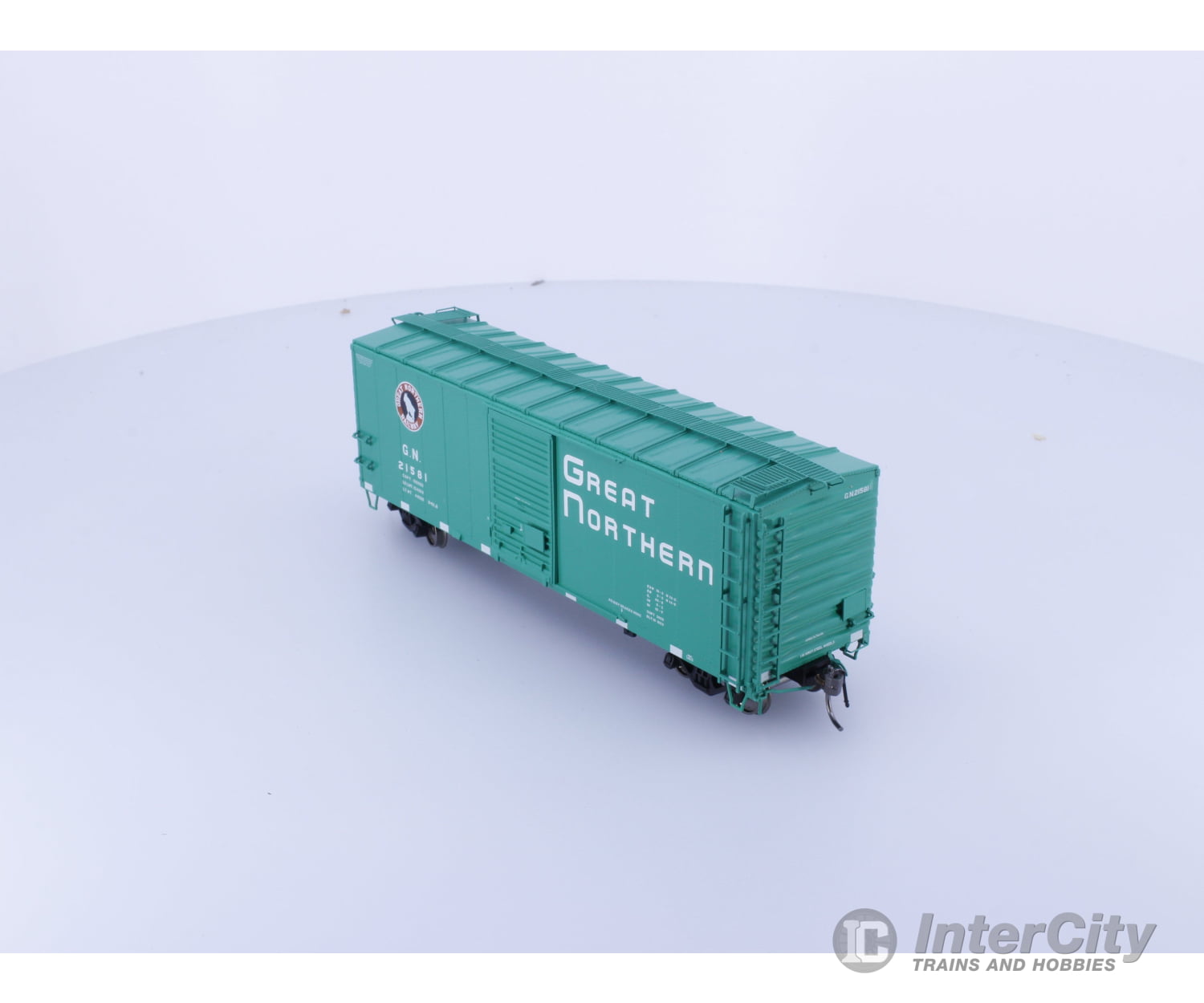 Rapido 155003A HO 40’ Box Car With Early IDNE Glacier Green Great Northern (GN) 21581 Freight Cars