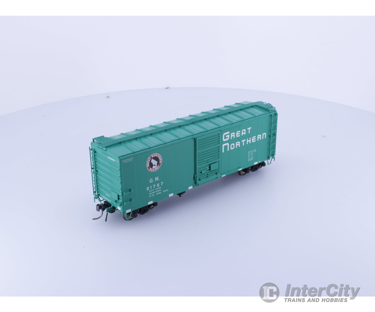 Rapido 155003A HO 40’ Box Car With Early IDNE Glacier Green Great Northern (GN) 21767 Freight Cars