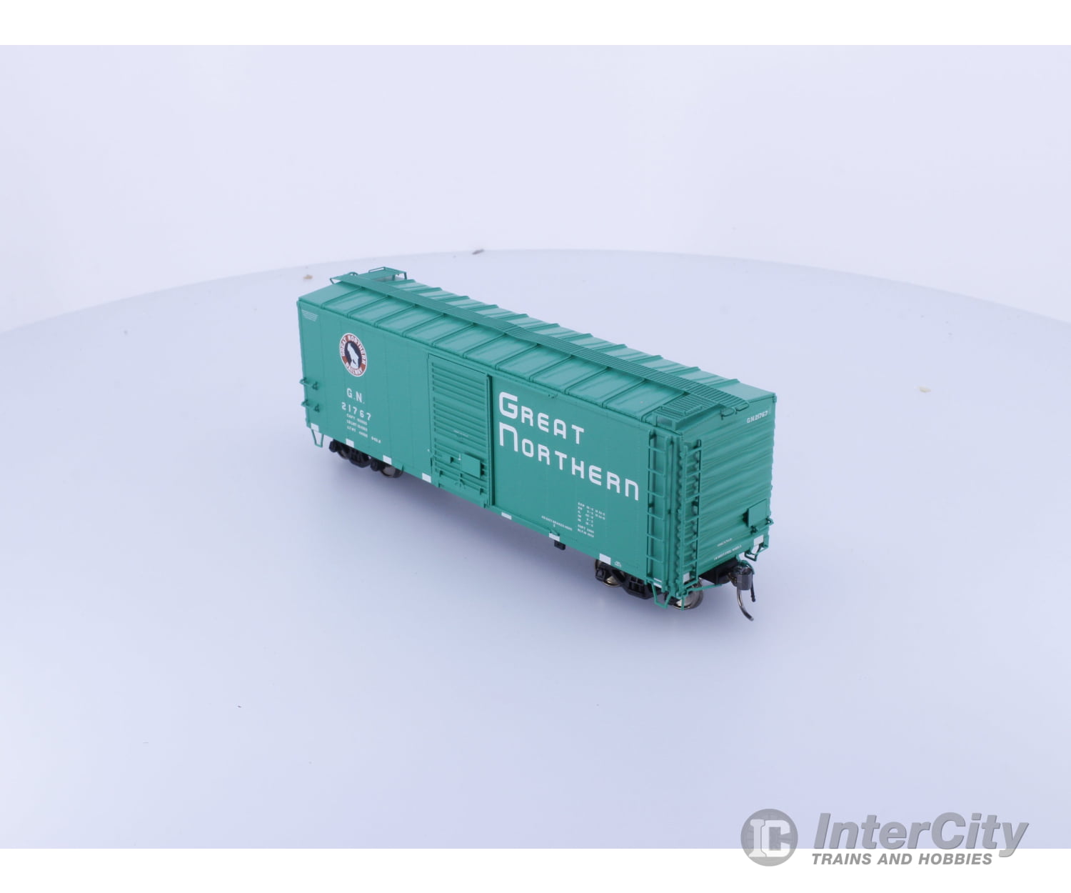 Rapido 155003A HO 40’ Box Car With Early IDNE Glacier Green Great Northern (GN) 21767 Freight Cars