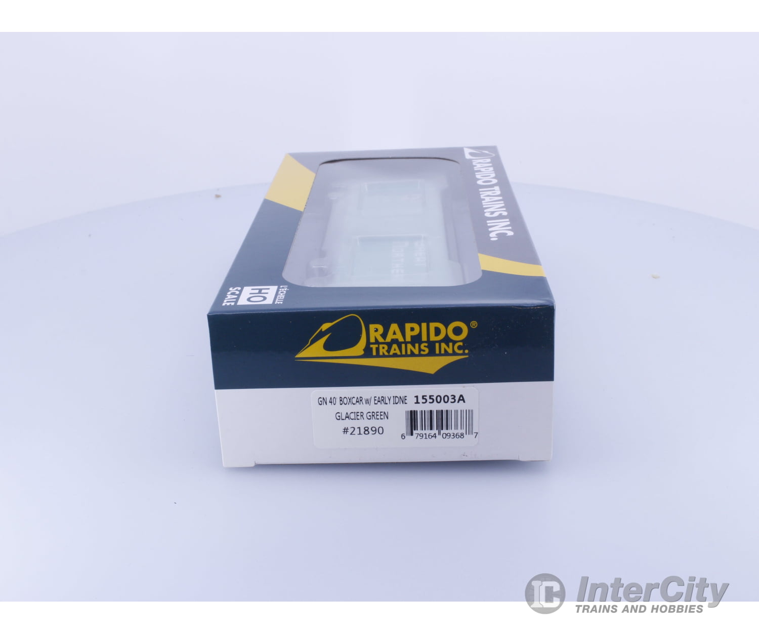 Rapido 155003A HO 40’ Box Car With Early IDNE Glacier Green Great Northern (GN) 21890 Freight Cars