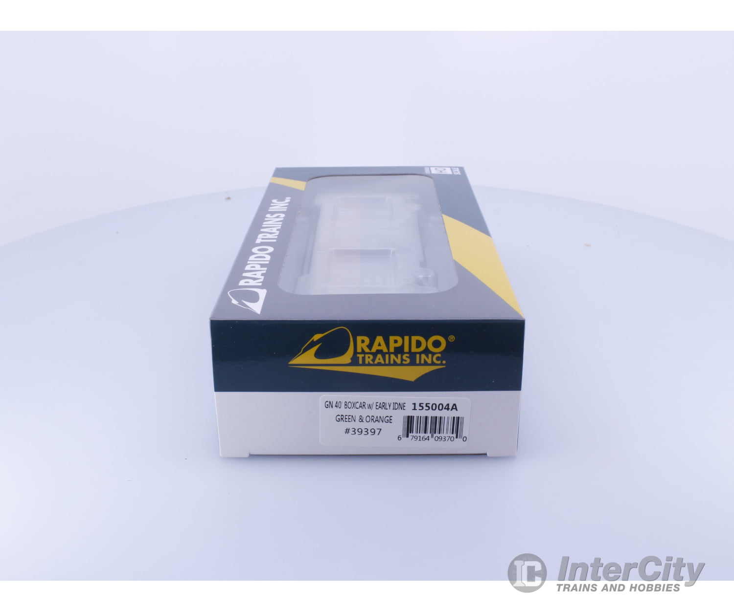 Rapido 155004A HO 40’ Box Car With Early IDNE Green and Orange Great Northern (GN) 39397 Freight Cars