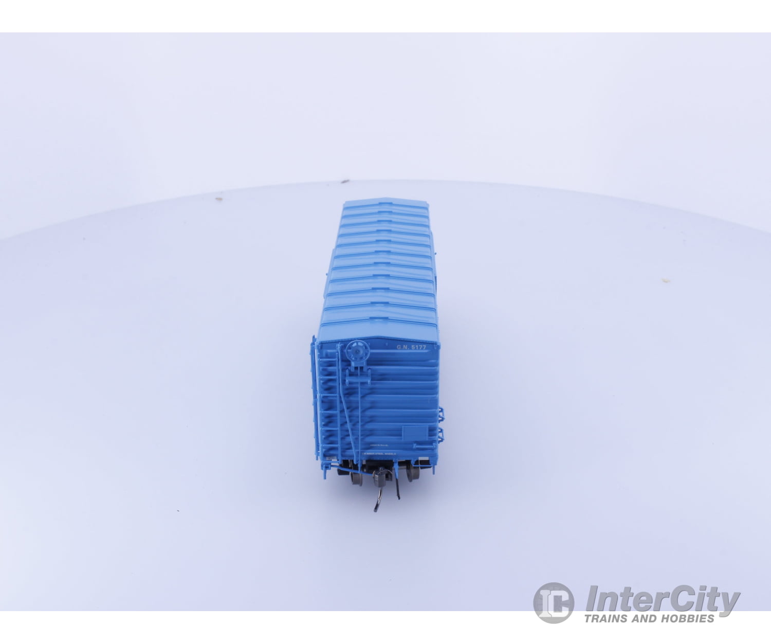 Rapido 155007A HO 40’ Box Car With Late IDNE Big Sky Blue Great Northern (GN) 5177 Freight Cars