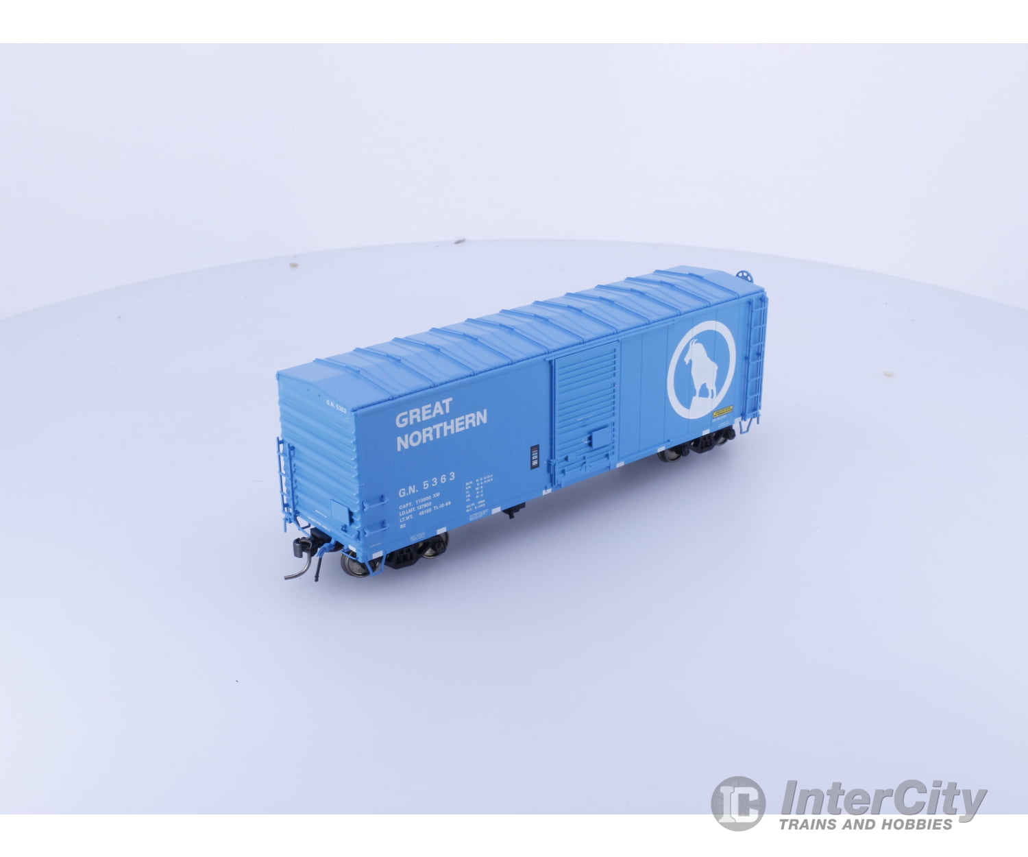 Rapido 155007A HO 40’ Box Car With Late IDNE Big Sky Blue Great Northern (GN) 5363 Freight Cars