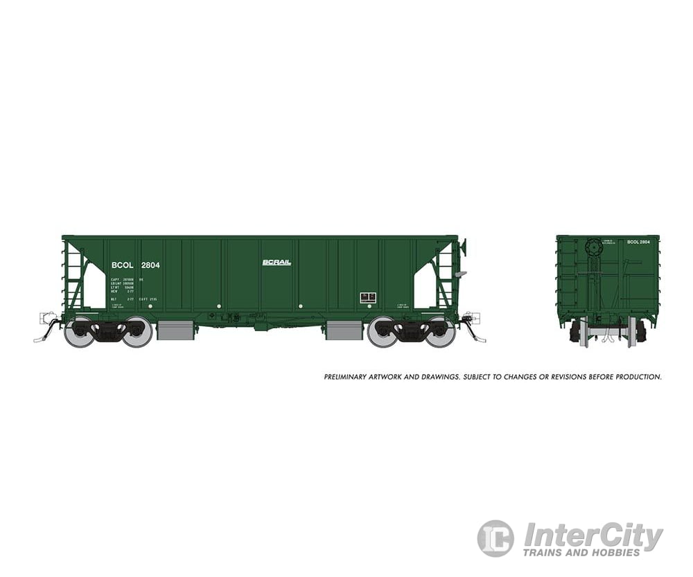 Rapido 158006A Ho Nsc Ballast Car: Bc Rail - Late: Single Car Freight Cars