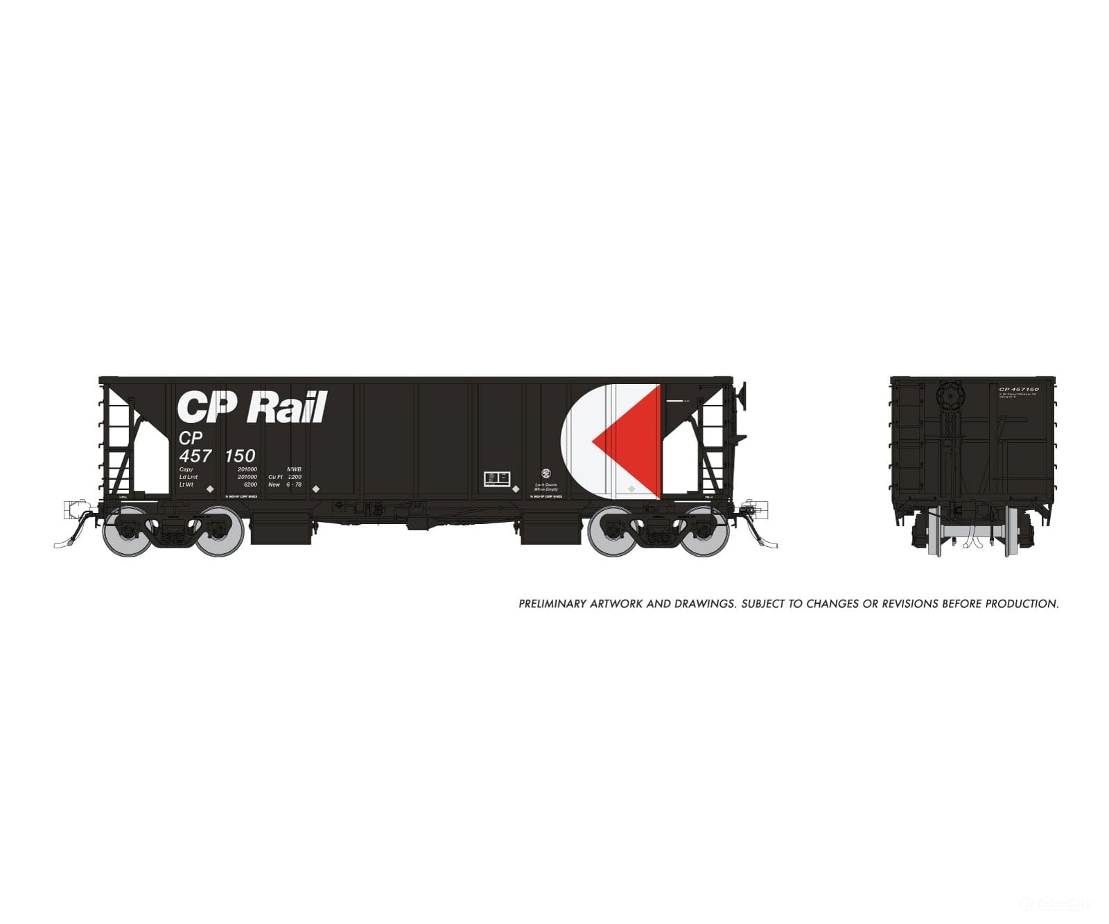Rapido 158015 Ho Nsc Ballast Car: Cp Rail: 6-Pack #2 Freight Cars