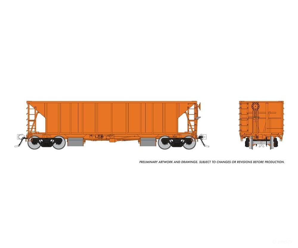 Rapido 158099 Ho Nsc Ballast Car: Orange Unlettered - Single Car Freight Cars
