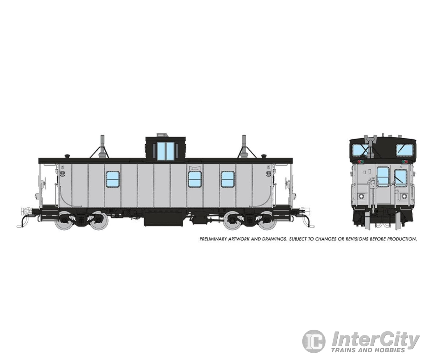 Rapido 166099 Ho Cn H - S Caboose: Undecorated Freight Cars