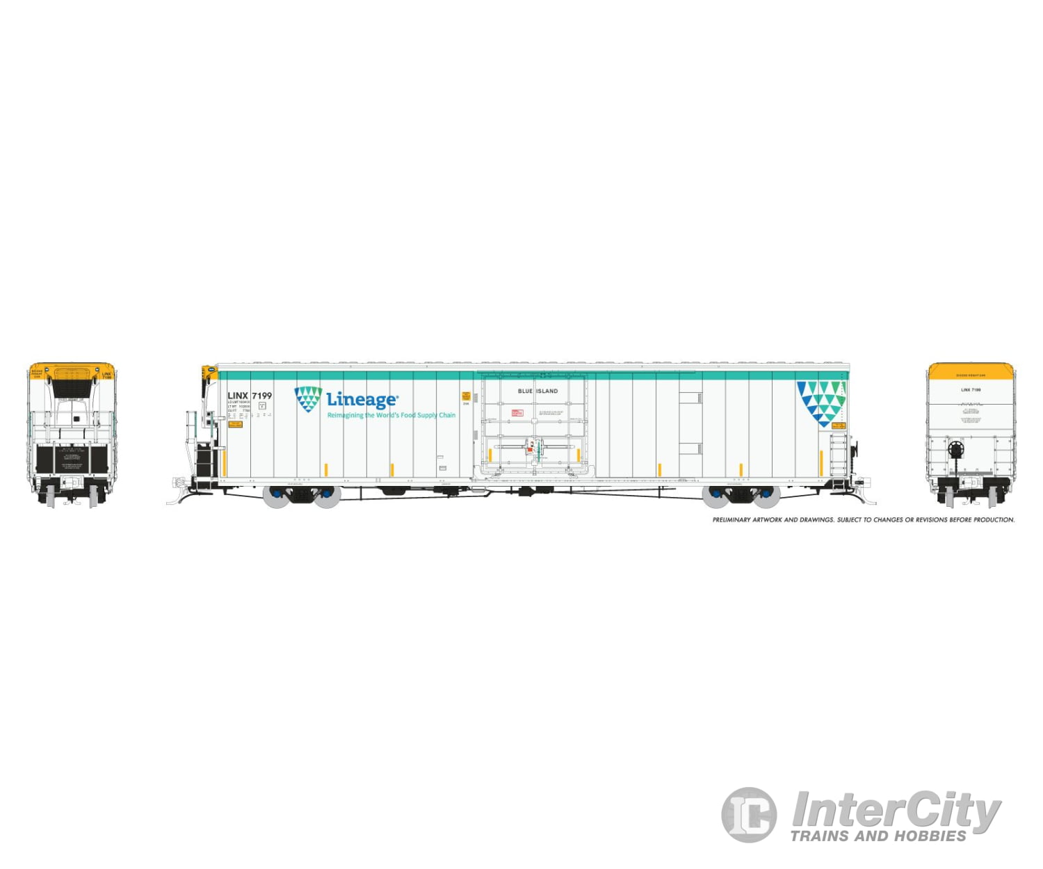 Rapido 167503-1 HO Greenbrier 7780cuft Reefer w/Sound: Lineage: #7199 Blue Island Freight Cars