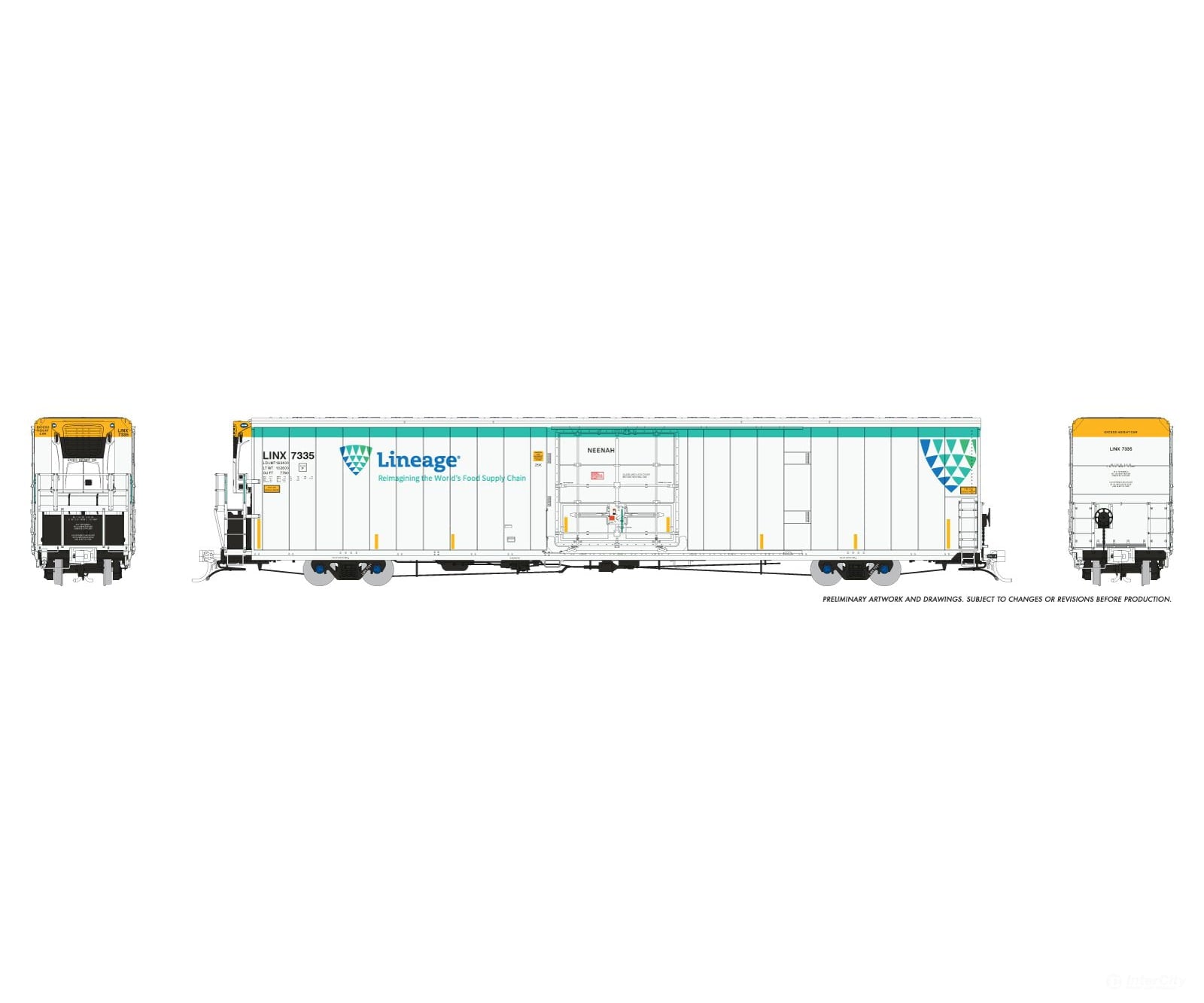 Rapido 167503-6 HO Greenbrier 7780cuft Reefer w/Sound: Lineage: #7335 Neenah Freight Cars