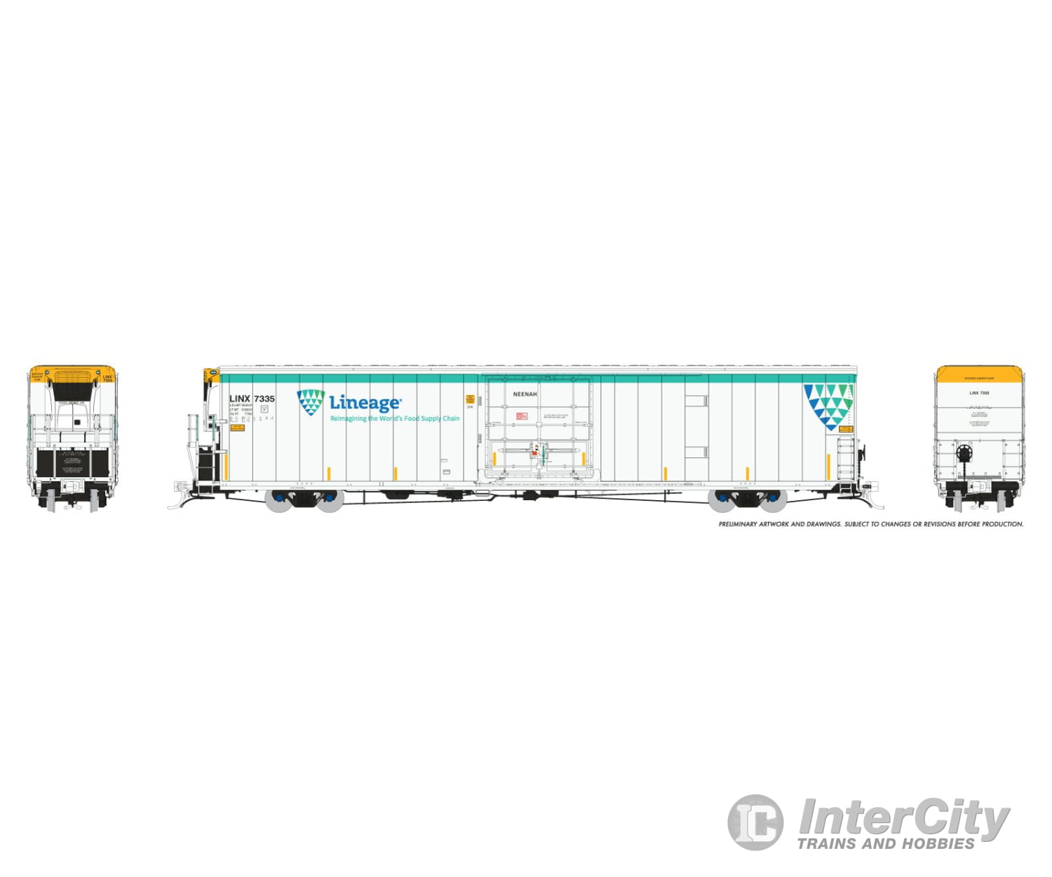 Rapido 167503-6 HO Greenbrier 7780cuft Reefer w/Sound: Lineage: #7335 Neenah Freight Cars