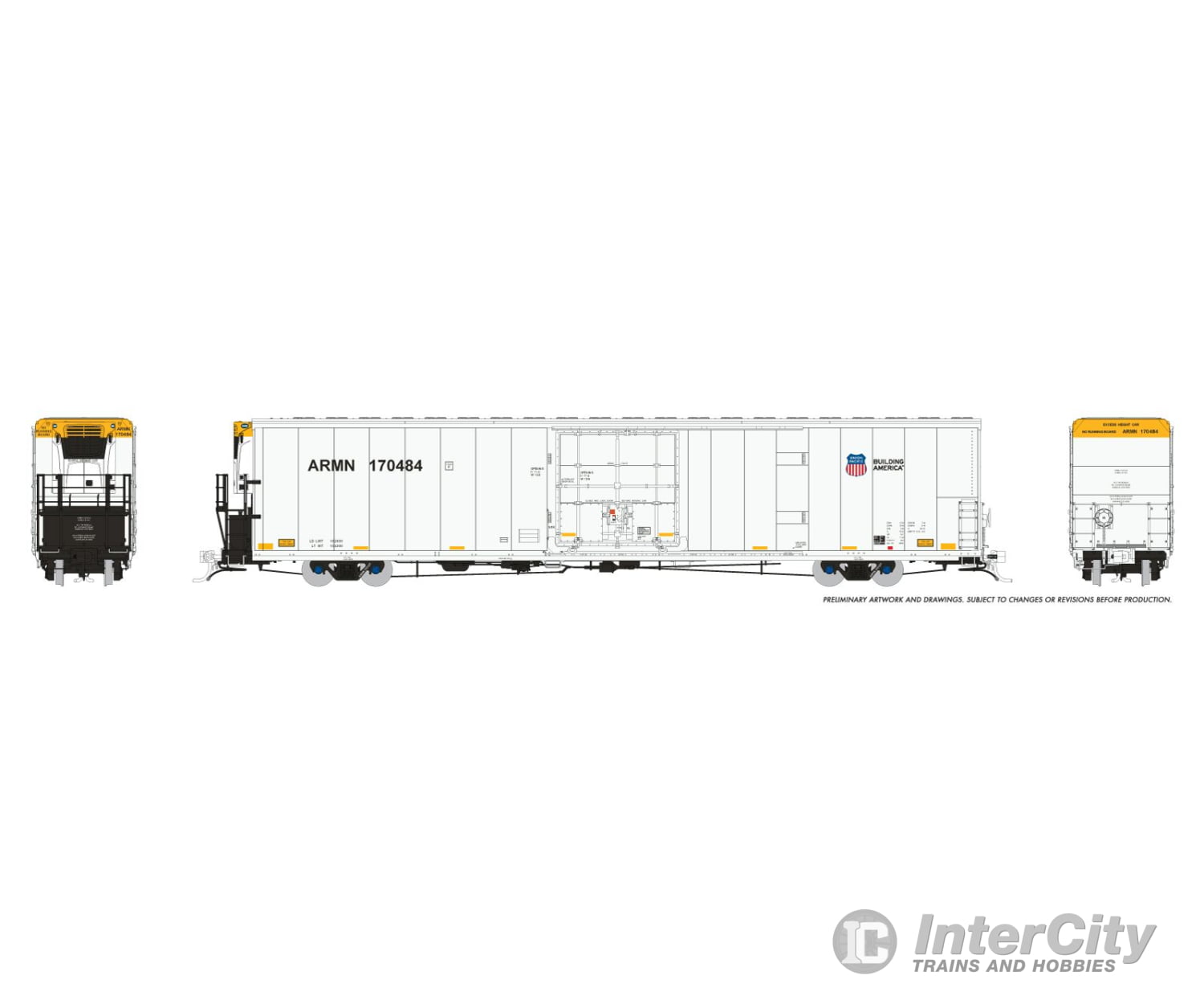 Rapido 167505 HO Greenbrier 7780cuft Reefer w/Sound: Union Pacific: 6-Pack #2 Freight Cars