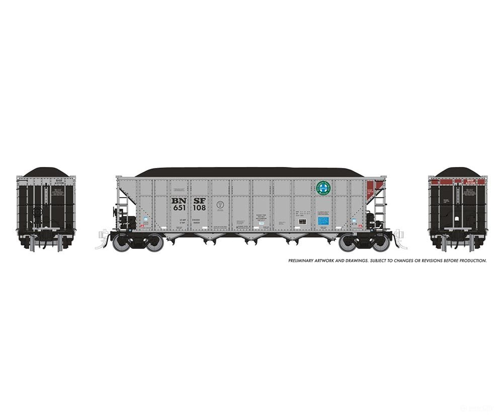 Rapido 169042A HO AutoFlood III Coal Hopper: BNSF - Circle Cross: Single Car #1 Freight Cars
