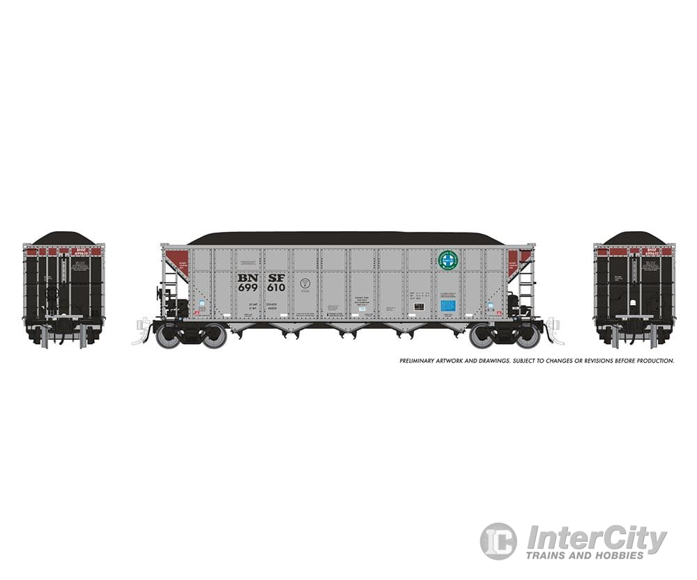 Rapido 169045 HO AutoFlood III Coal Hopper: BNSF - Circle Cross Single Car: #699610 Freight Cars