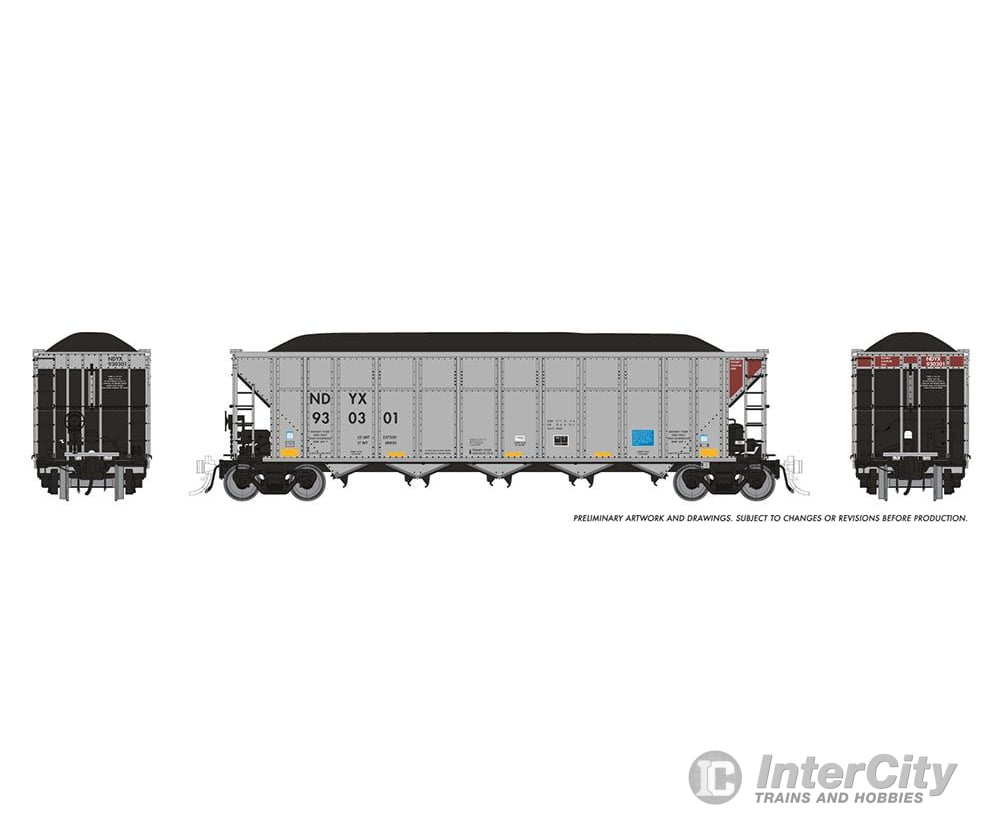 Rapido 169053 HO AutoFlood III Coal Hopper: NDYX: 6-Pack #2 Freight Cars