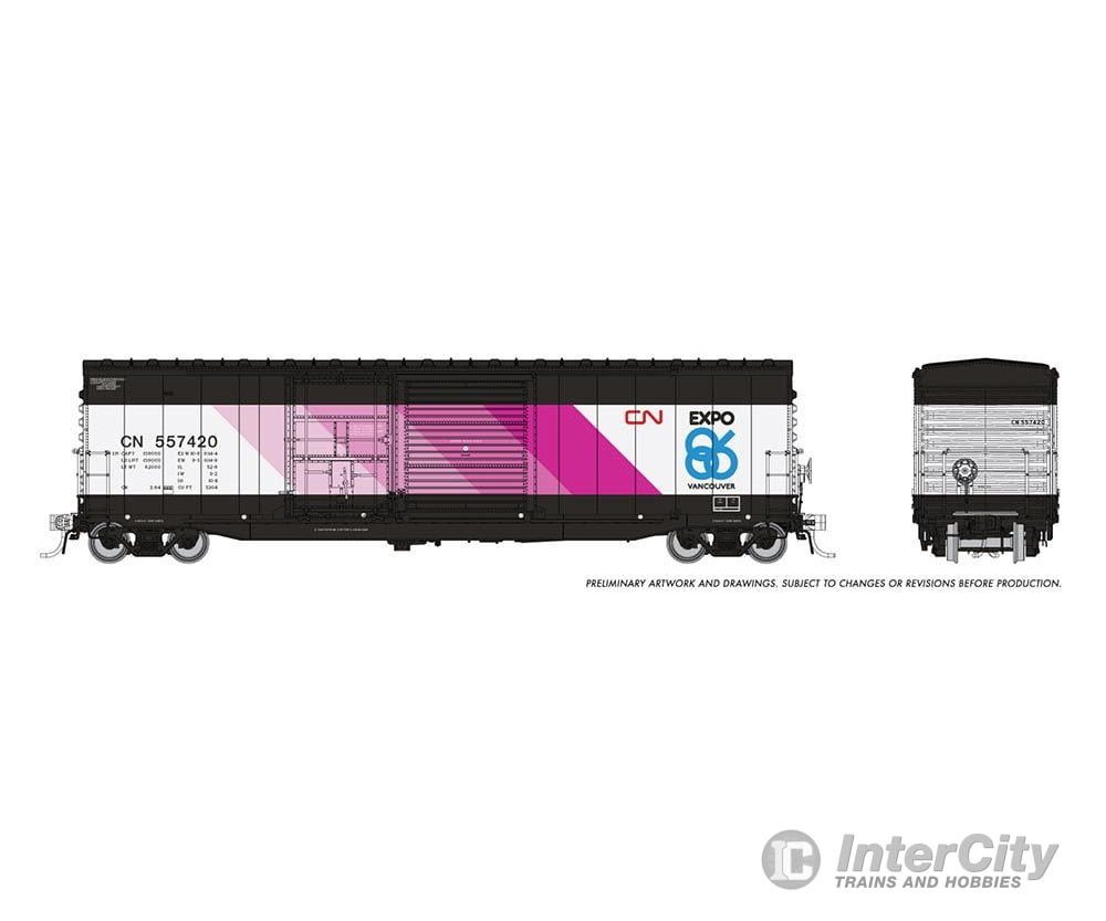 Rapido 173004 Ho Nsc 5304 Boxcar: Cn - Expo 86: 2-Pack Freight Cars