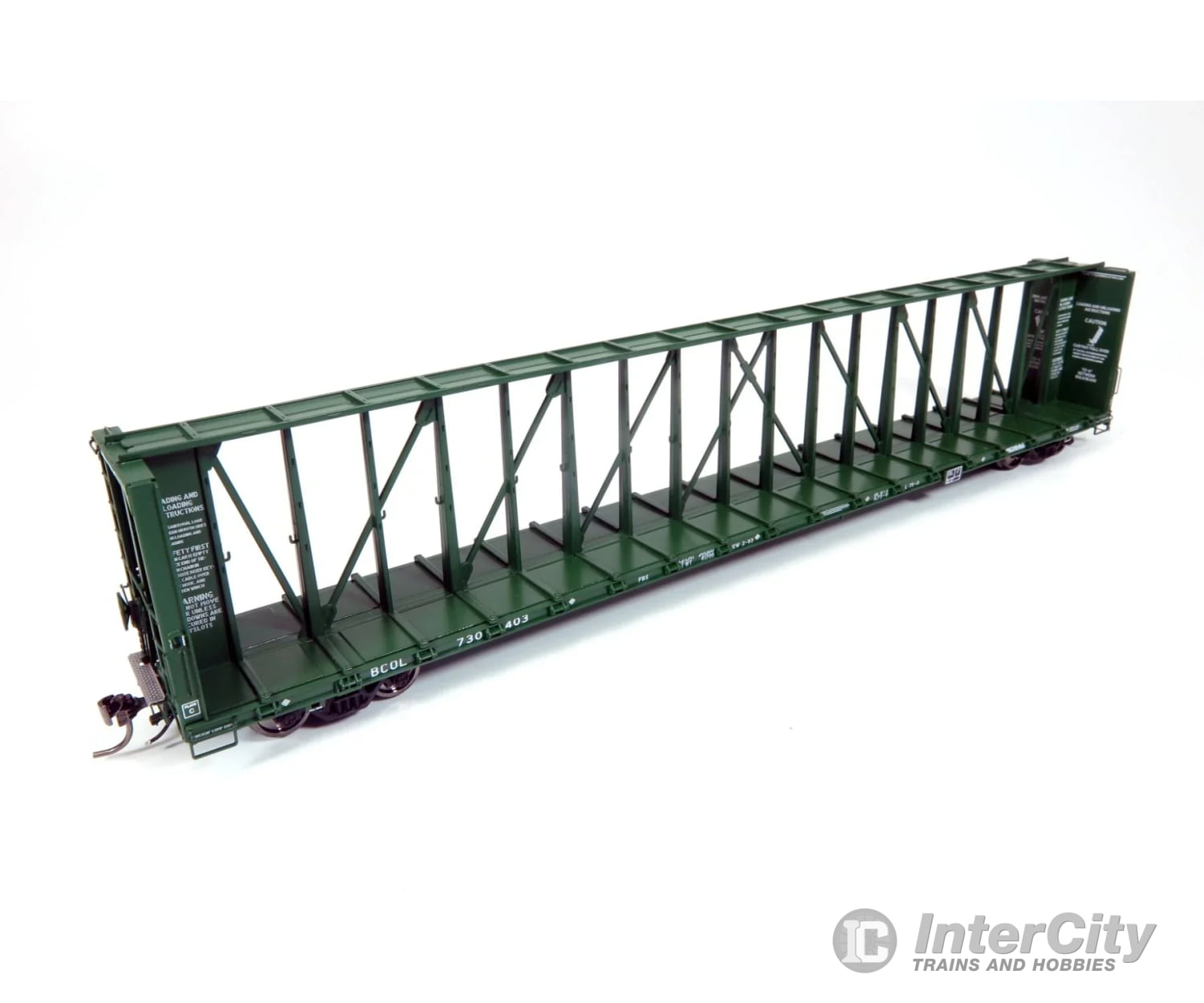 Rapido 174001 Ho Scale Nsc 73’ Centerbeam Flatcar Bc Rail Green Assorted Road #S Freight Cars