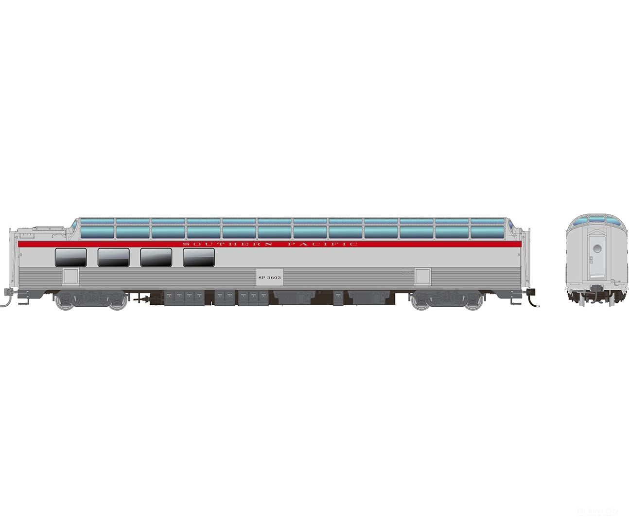 Rapido 175006 Ho Sp Dome-Lounge W/Fluted Sides: - General Service: #3603 Passenger Cars