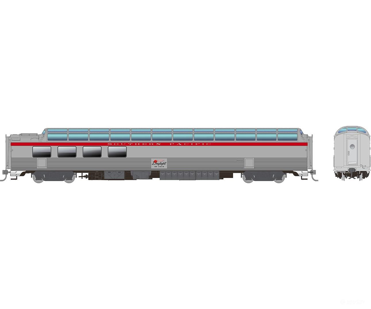 Rapido 175007 Ho Sp Dome-Lounge W/Fluted Sides: - General Service: #3606 Passenger Cars