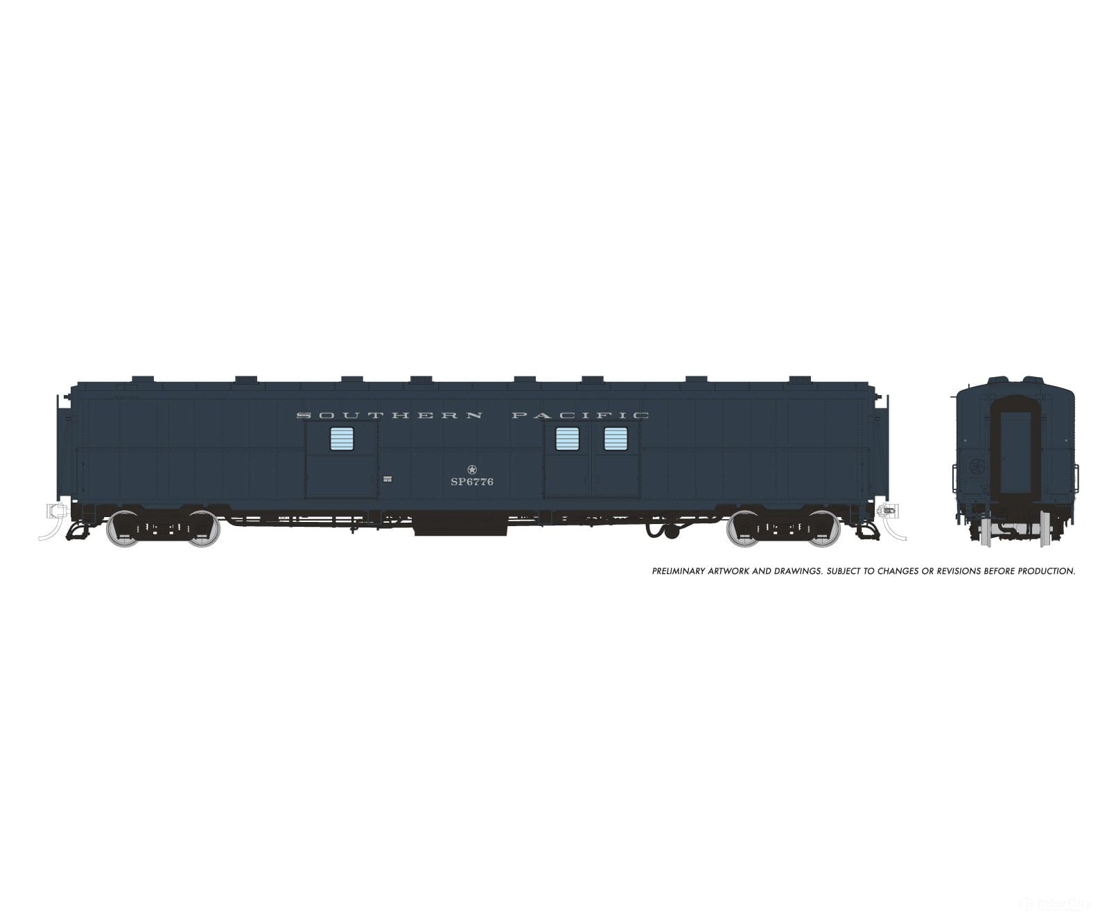 Rapido 176006 HO PC&F Econo Baggage: Southern Pacific Baggage/Messenger - Late Doors: #6800 Passenger Cars