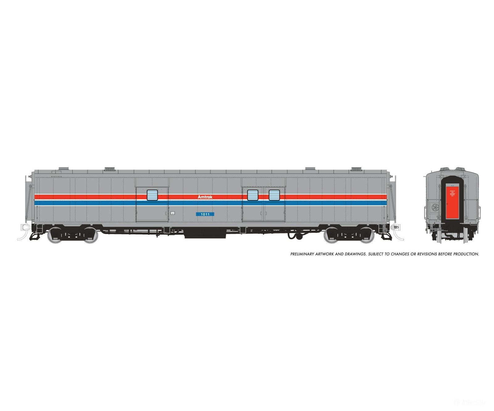 Rapido 176021 HO PC&F Econo Baggage: Amtrak - Phase 2: #1012 Passenger Cars