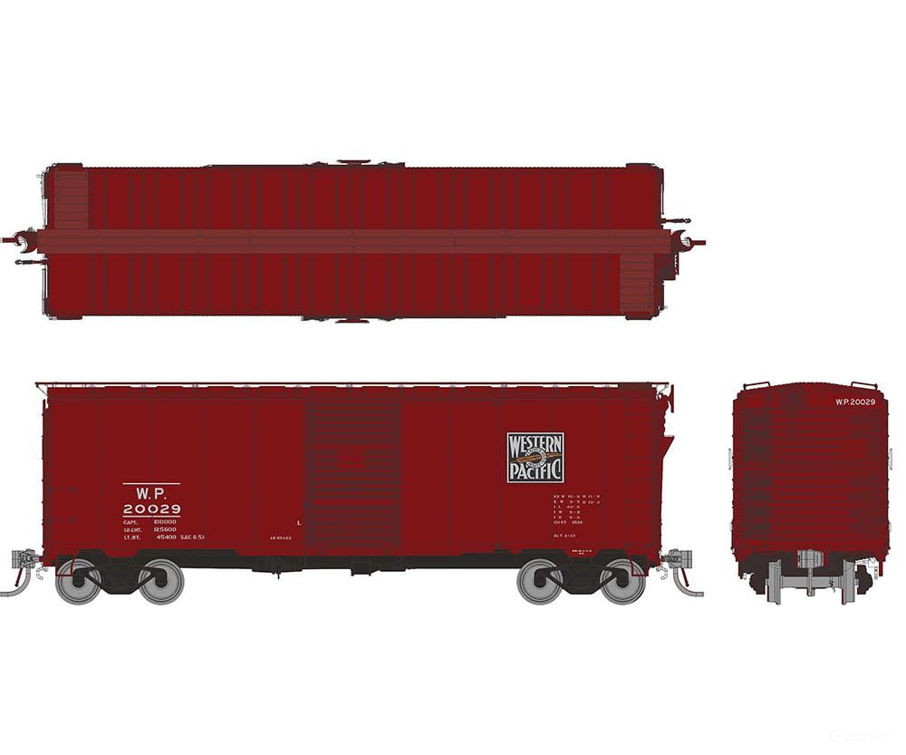 Rapido 180005A HO 1937 AAR 40’ Boxcar - Square corner: WP: Single Car Freight Cars