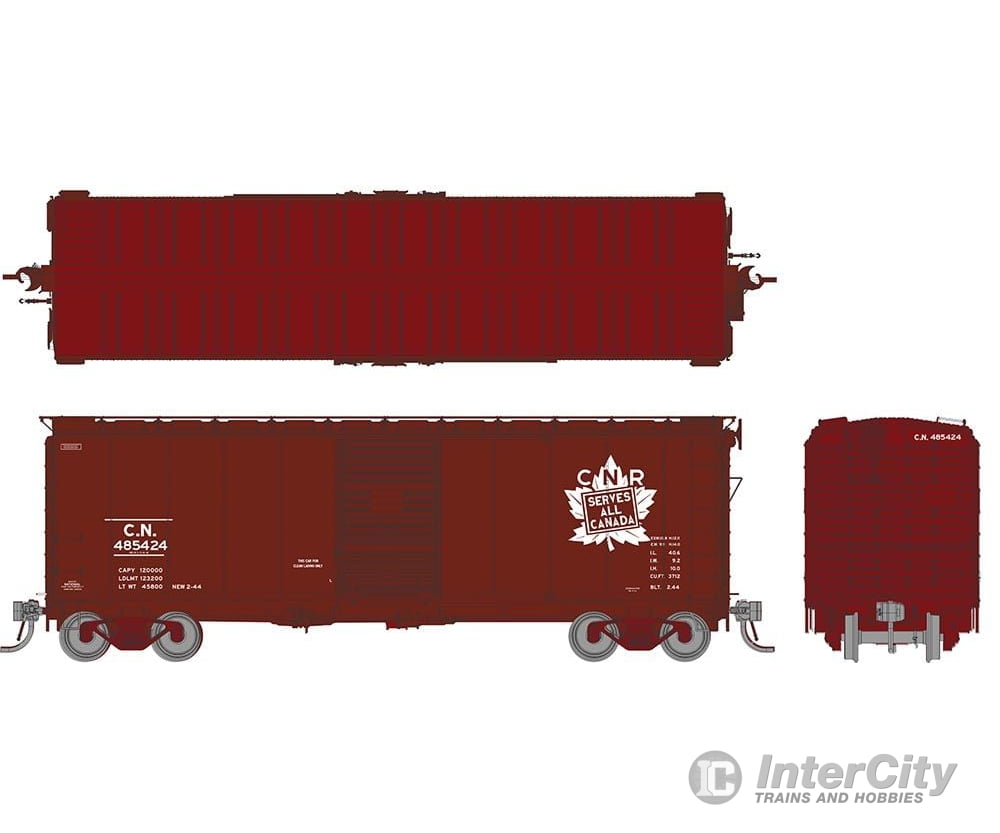 Rapido 182001A HO 1937 AAR 40’ Boxcar: CNR - White Leaf Herald: Single Car Freight Cars