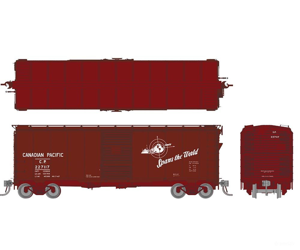Rapido 183001 HO 1937 AAR 40’ Boxcar: CPR - Spans the World: 6-Pack Freight Cars