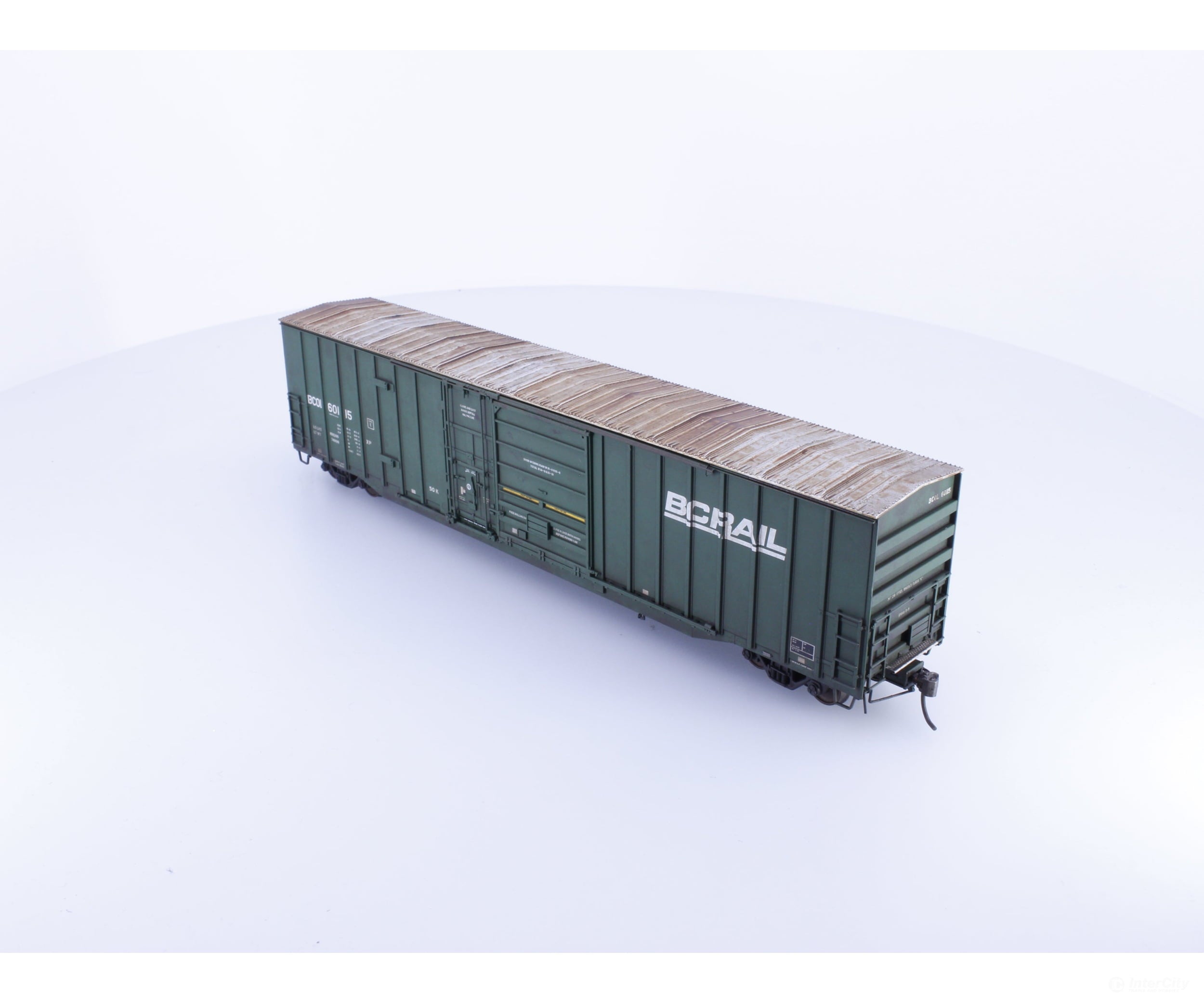 Rapido 191002A-WMT-H HO Trenton Works 6637cuft boxcar: BC Rail - As-Delivered #2 - Weathered by WEATHER MY TRAINS