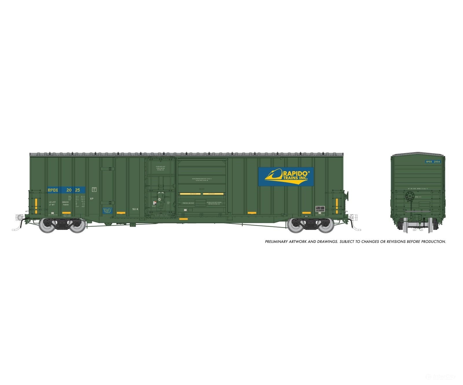 Rapido 191008 HO Trenton Works 6637cuft boxcar: Rapido Trains: #2025 Single Car Freight Cars