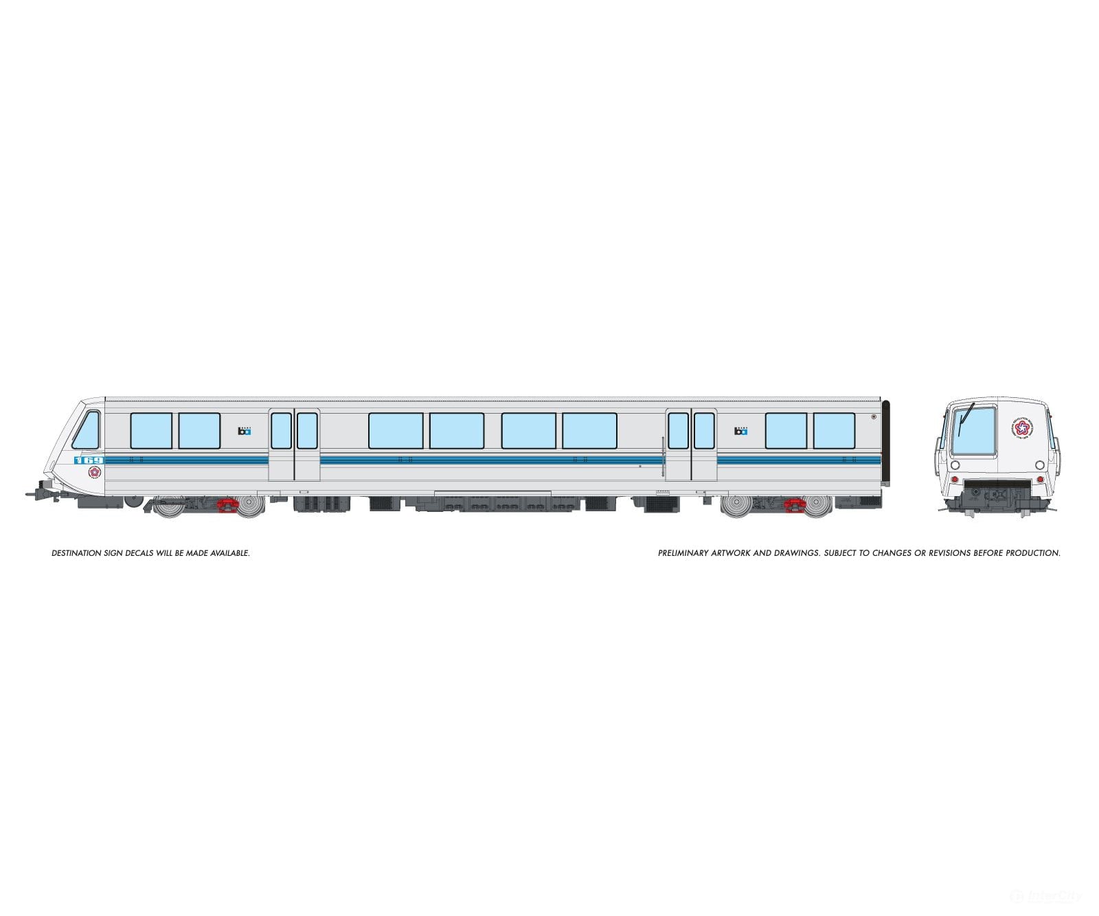 Rapido 204009 HO Bay Area Rapid Transit (DC/Silent): A End Car - Bicentennial Test: #169 Locomotives