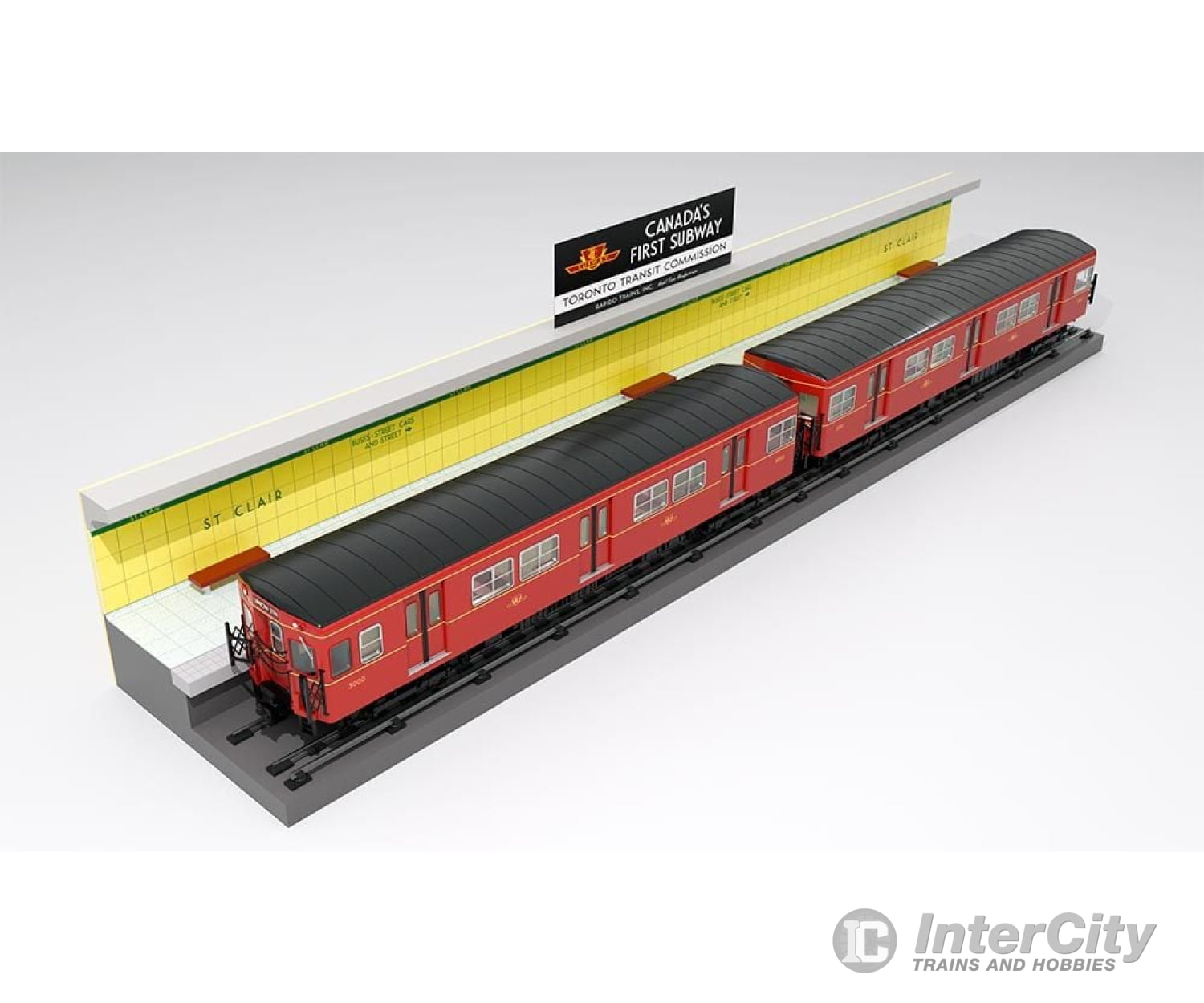 Rapido 206004 Ho Ttc G-Class Subway: 2-Car Train + Display Platform: #5000+5001 Locomotives