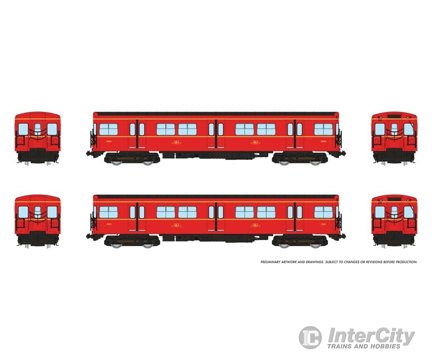 Rapido 206004 Ho Ttc G-Class Subway: 2-Car Train + Display Platform: #5000+5001 Locomotives
