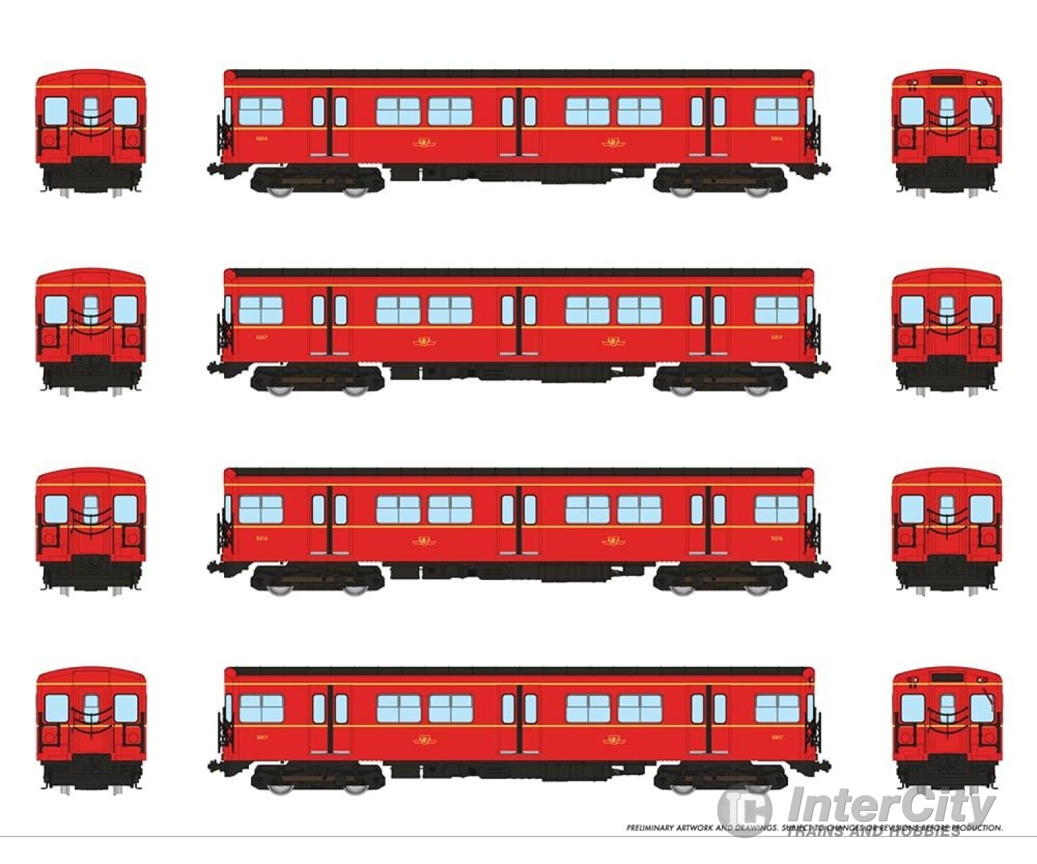 Rapido 206501 Ho Ttc G-Class Subway (Dc/Dcc/Sound): A-B-B-A Train: #5016+5217+5216+5017 Locomotives