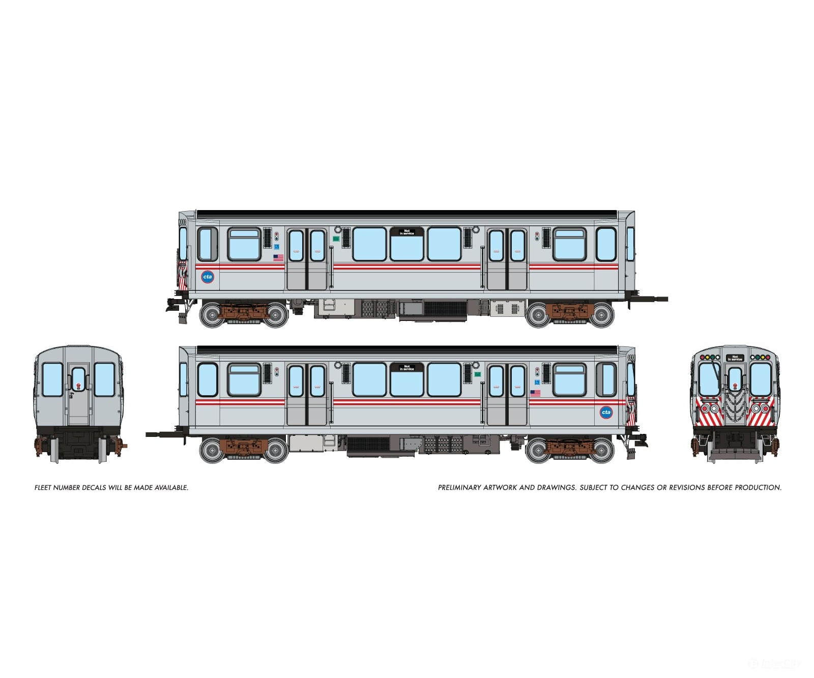 Rapido 208014 HO CTA 2600-series L (DC/Silent): Work Motor Scheme: #3179 + 3180 Locomotives