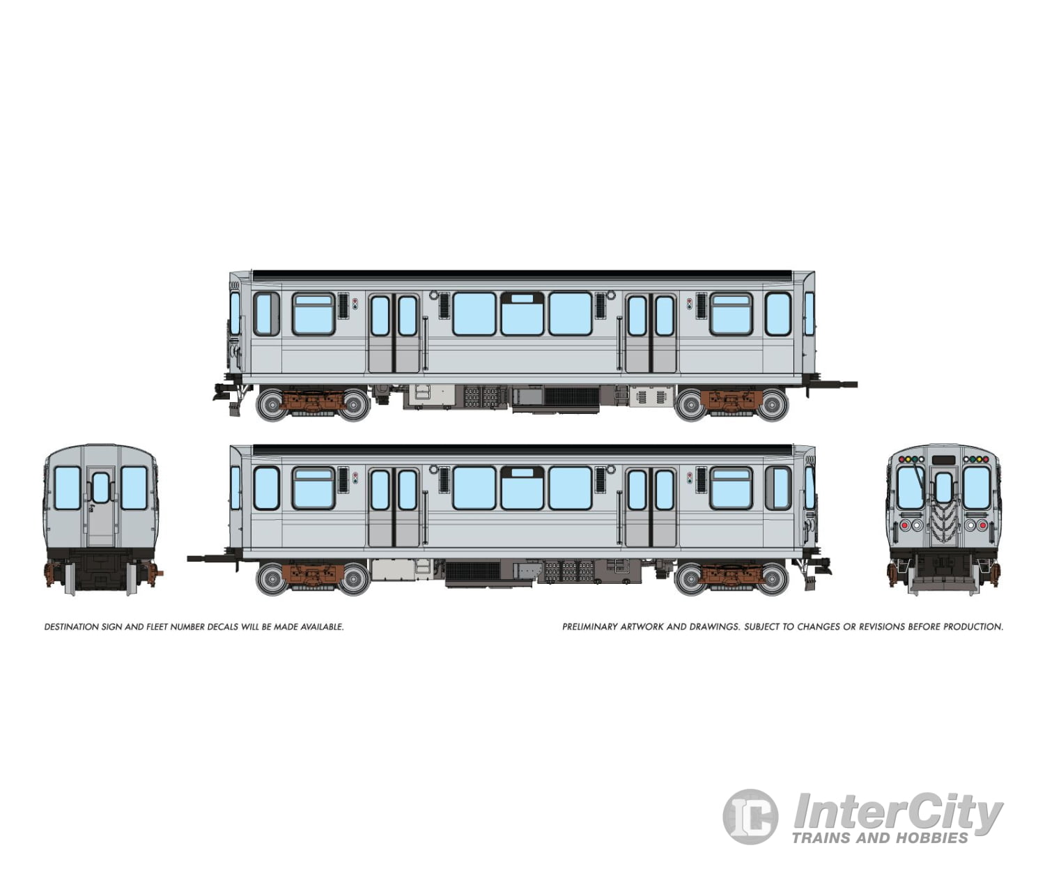 Rapido 208019 HO CTA 2600-series L (DC/Silent): Painted Unlettered Locomotives