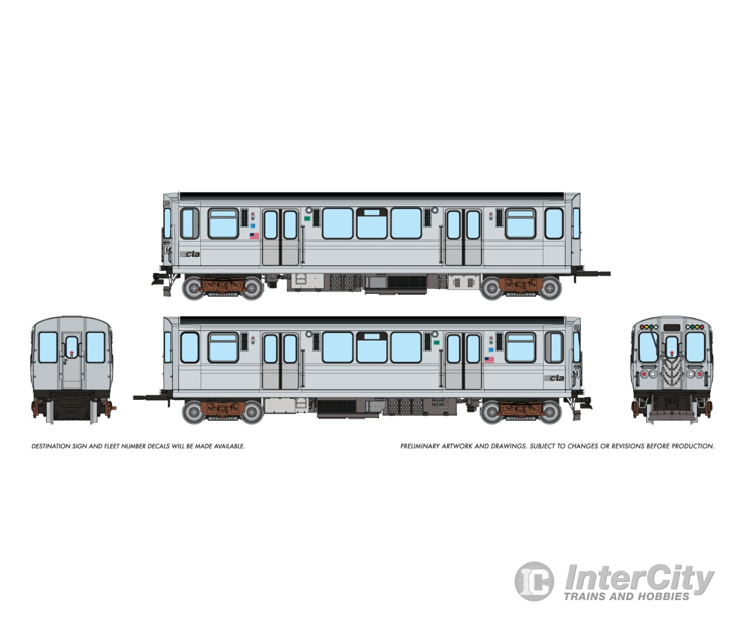 Rapido 208508 HO CTA 2600-series L (DC/DCC/Sound): Speedlines Logo Scheme: #3045 + 3046 Locomotives