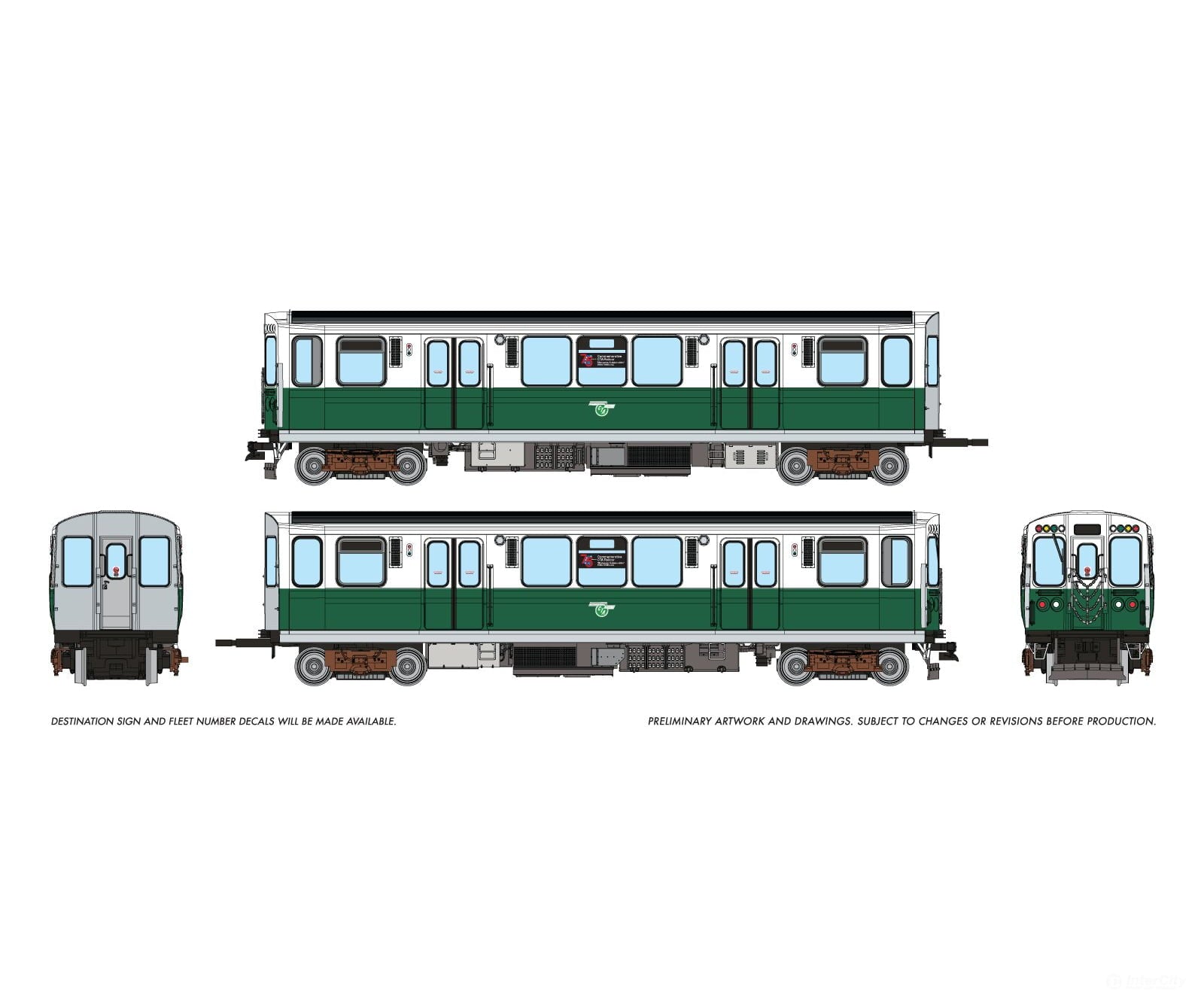 Rapido 208517 HO CTA 2600-series L (DC/DCC/Sound): 75th Anniversary White/Green: #2849 + 2850 Locomotives