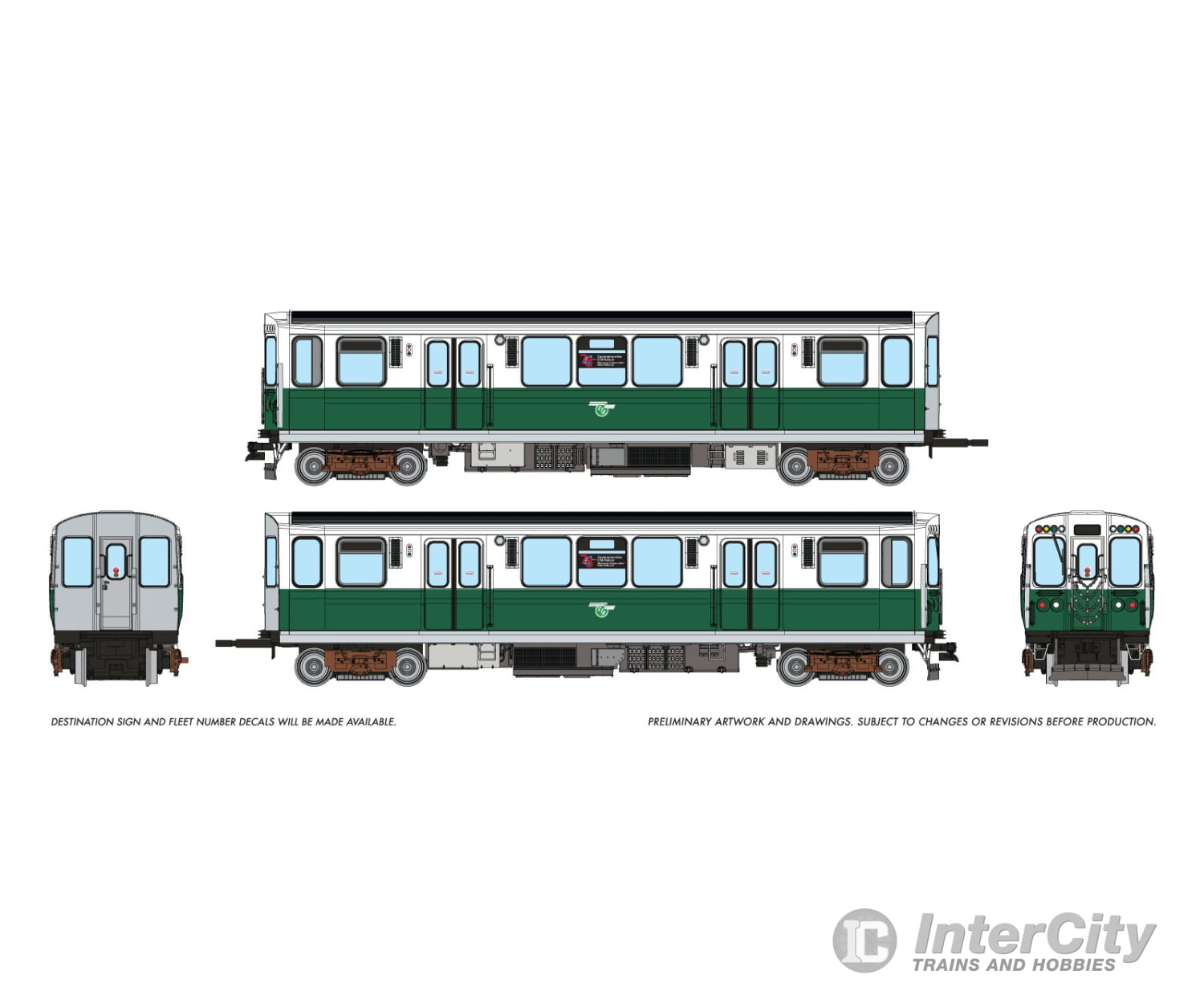 Rapido 208517 HO CTA 2600-series L (DC/DCC/Sound): 75th Anniversary White/Green: #2849 + 2850 Locomotives