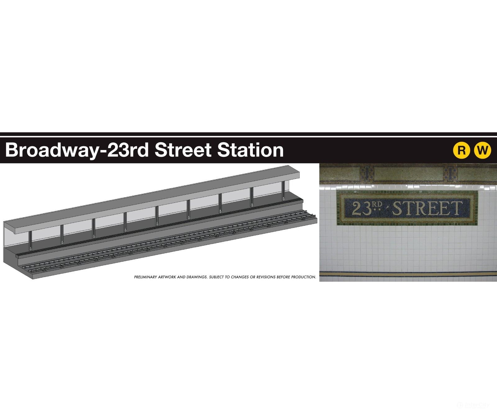 Rapido 209898 HO Scale NYC Subway Lighted Display Set: Bdwy-23rd St Station + N train (1985+) Locomotives