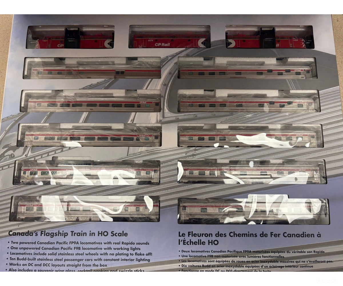 Rapido 210007 HO The Canadian 13 Piece Set A-B-A Locos and 10 Passenger Cars (Fully Lighted) Canadian Pacific (CP)