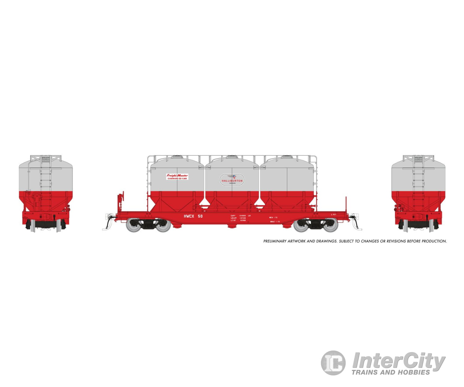 Rapido 224001A HO Halliburton Cement Car: 1960s Scheme: Single Car
