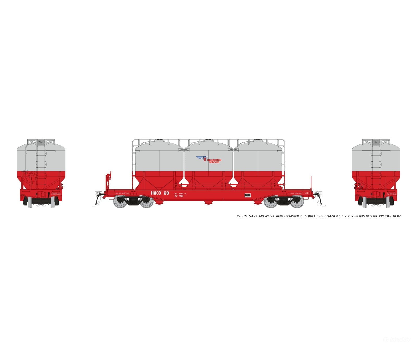 Rapido 224003A HO Halliburton Cement Car: 1980s Scheme: Single Car
