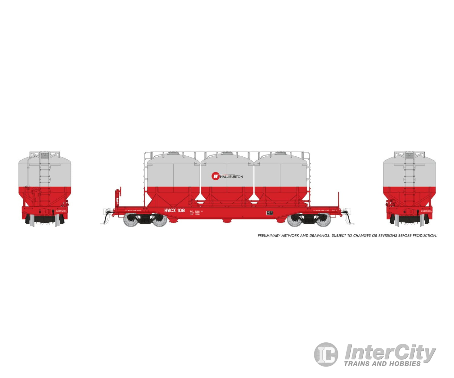 Rapido 224004A HO Halliburton Cement Car: 1990s Scheme: Single Car