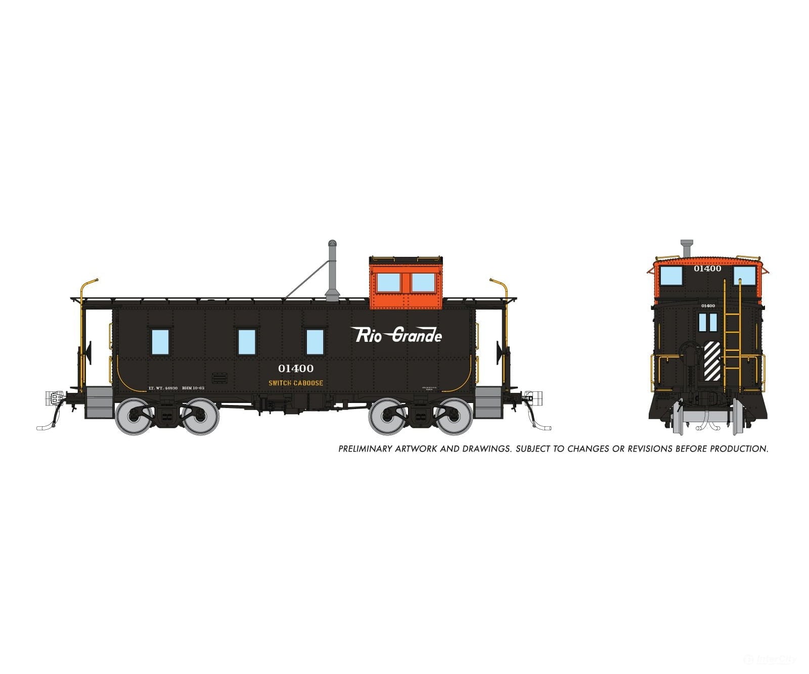 Rapido 225002 Ho D&Rgw End Cupola Steel Caboose: Switch Caboose Scheme: #01404 Freight Cars
