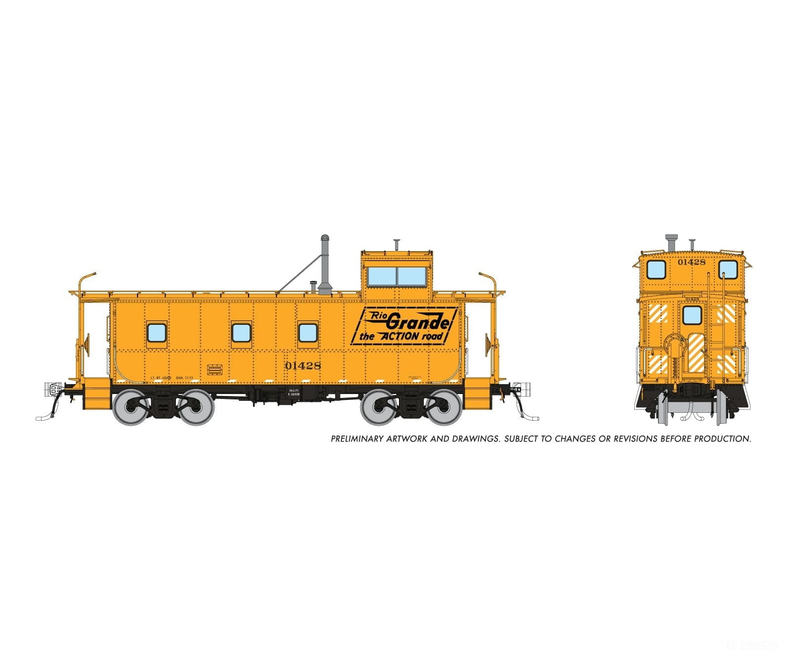 Rapido 225020 Ho D&Rgw End Cupola Steel Caboose W/ Post-War Mods: Action Road Scheme: #01438
