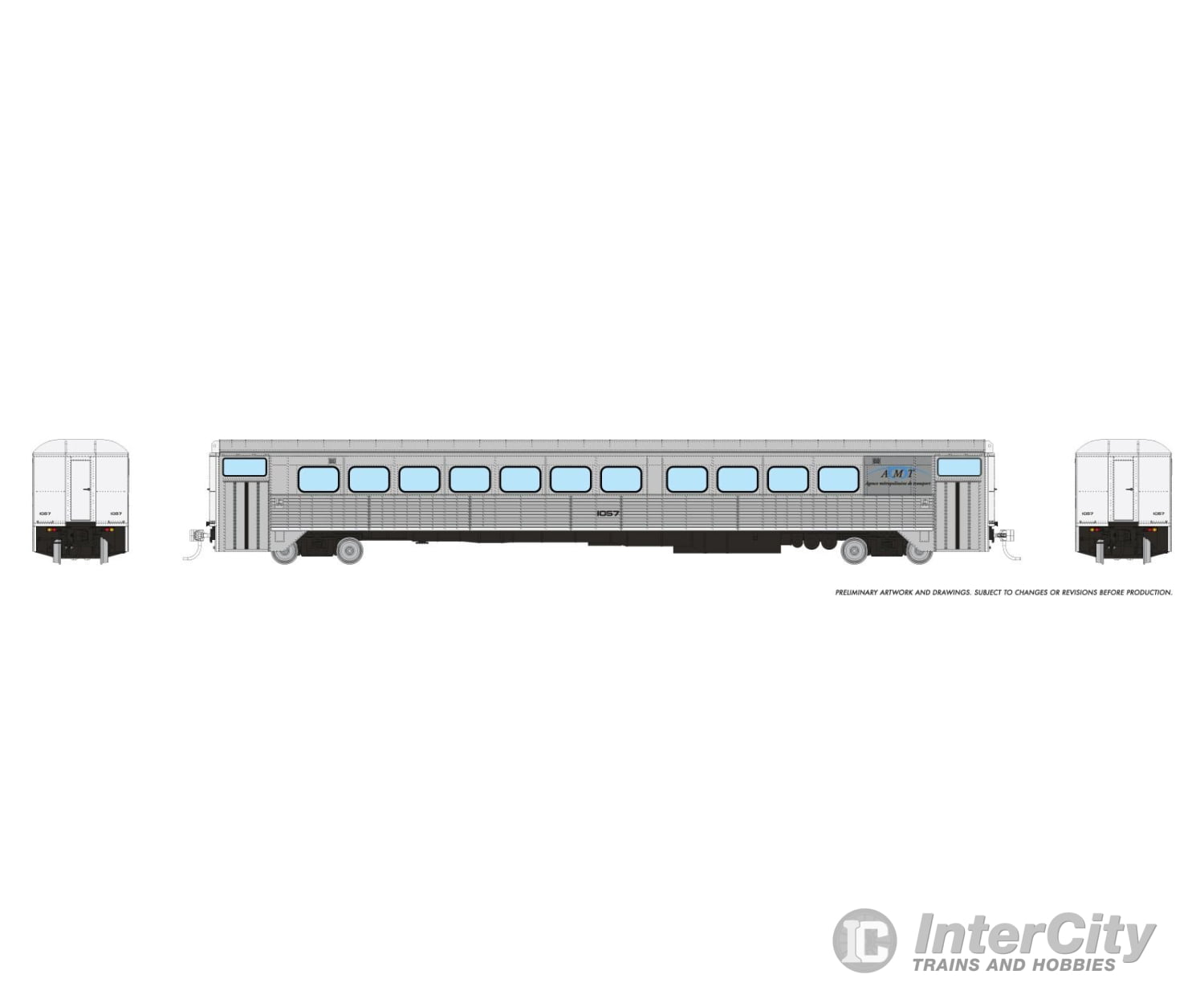 Rapido 226115 HO H-S Commuter Coach: AMT Montreal: #1057 Passenger Cars