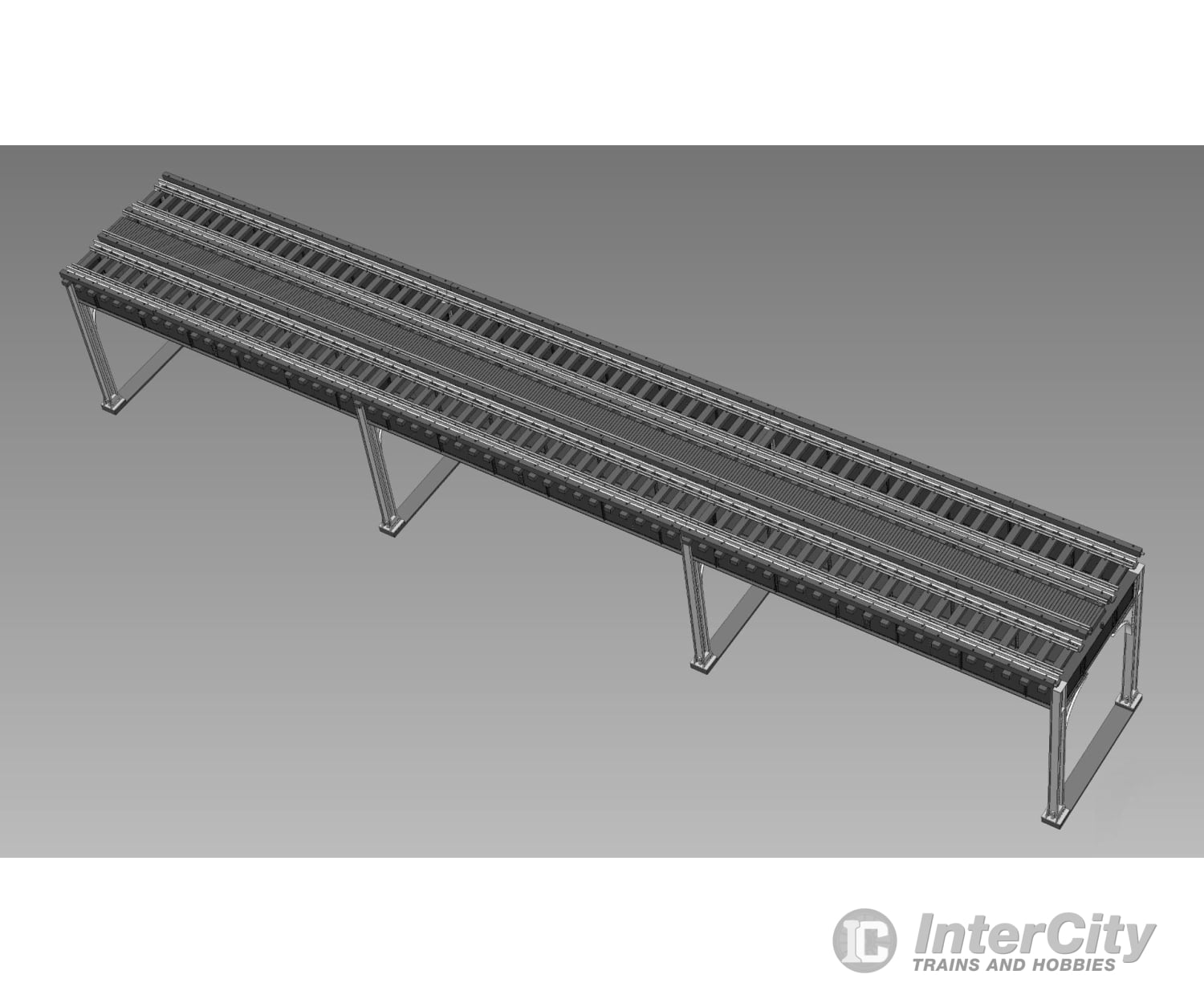 Rapido 301001 HO Elevated Transit Display Double Track Assembled (3 Straight Sections) Track & Turnouts